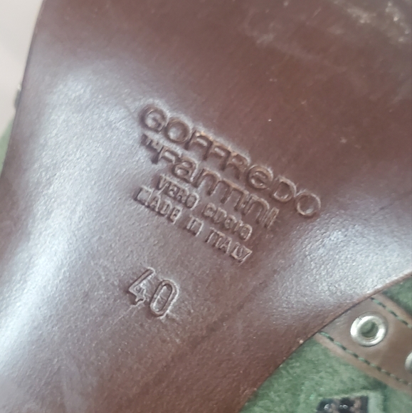 GOFFREDO FANTINI-size 40/10 -suede leather booties- brown leather stitched strap - Picture 8 of 15